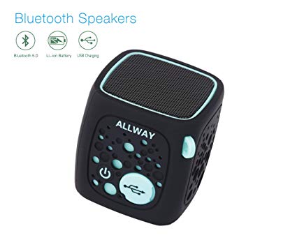 Mini Bluetooth Speakers,ALLWAY Portable Wireless Bluetooth Speakers with Loud Stereo Sound,TF Card Port,164 Feet Bluetooth 5.0 Range,Rich bass for Laptop,MacBook Pro,iPhone,MP4,Echo,Car,TV and More