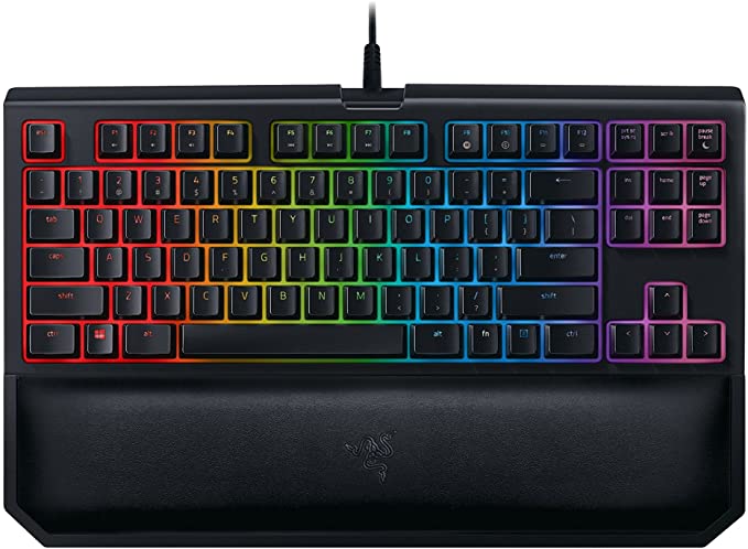 Razer Blackwidow Tournament Edition Chroma V2 - RGB Ergonomic Mechanical Gaming Keyboard - Wrist Rest - Tactile & Silent Orange Switches