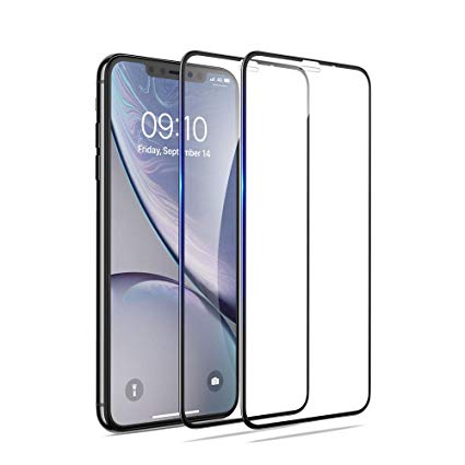 OMOTON 3D Full Coverage Tempered Glass Screen Protector for iPhone XR 6.1 inch [2 Pack]