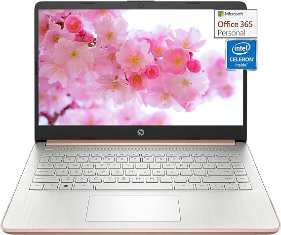 HP 2023 Newest 14 Inch Laptop Students Business, Intel Quad-Core Processor, 16GB RAM, 320GB Storage(64GB eMMC 256GB Micro SD), 12H Battery Life, Webcam, HDMI, WiFi, Win 11 S, Bundle with JAWFOAL