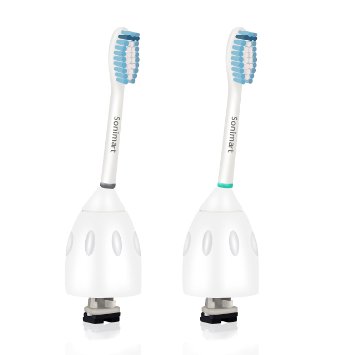 Sonimart Premium Ultra Soft Sensitive Replacement Toothbrush Heads 2-pack replaces Philips Sonicare HX7052 E-Series Sensitive fits Philips Advance CleanCare Elite Essence and Xtreme Brush Handles OEHHA Prop 65 Approved