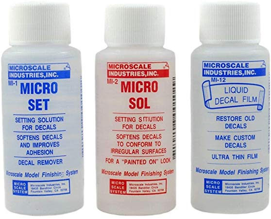 Microscale Industries Micro Sol & Micro Set & Liquid Decal Film - Pack of 3