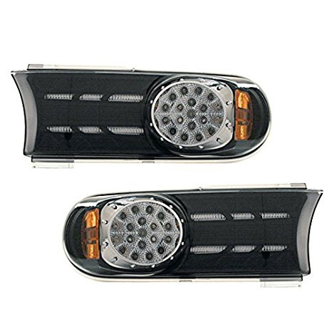 07 08 09 Toyota FJ Cruiser APC Black Housing Diamond Cut Turn Signal Bumper Lights 403465PBS