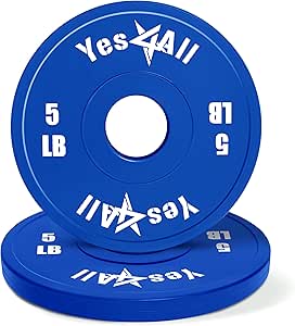 Yes4All Fractional Weight Plates Set of 6, 1.25LB 2.5LB 5LB Pair Rubber And Steel, Change Plates for Weightlifting, Micro Weights for Olympic Barbell and Dumbbell, Mutiple Type Options