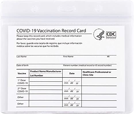 8 Pack CDC Vaccination Card Protector 4 X 3 in Immunization Record Vaccine Cards Holder Clear Vinyl Plastic Sleeve with Waterproof Type Resealable Zip