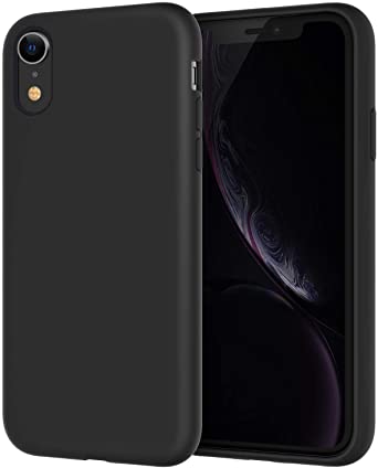 JETech Silicone Case for Apple iPhone XR, 6.1-Inch, Silky-soft touch Full-Body Protective Case, Shockproof cover with Microfiber Lining, Black