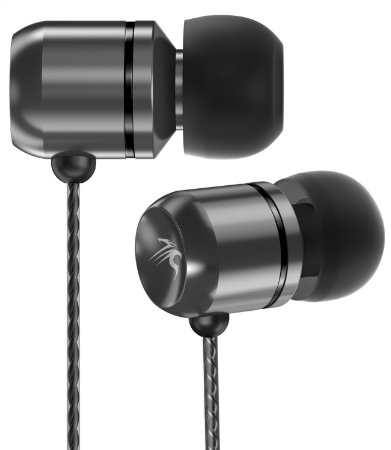 Sentey Earbuds Earphones In Ear Headphones headset In-Line Microphone for Music Running Travel Sleek Twisted Cable Two pairs of tips in S/M/L sizes, Carrying Case Z-ON GUNMETAL LS-4206 Kids Men Girls