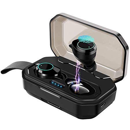 Wireless Earbuds Bluetooth 5.0 TWS Headphones 100H Playtime IPX7 Noise Cancelling with Mic Stereo HeadsetMini in-Ear Earphones with 3000mAh Charging Case for Running Sports Workout