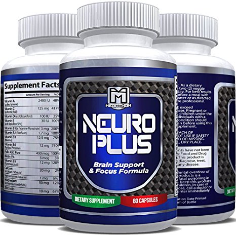 NEURO PLUS | Best Focus supplement for Maximum Concentration and Brain performance Booster (60 capsules) USA premium quality 100% Guarantee!