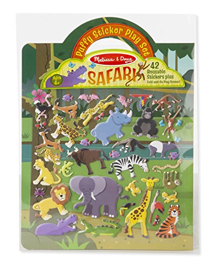 Melissa & Doug Puffy Sticker Play Set: Safari - 42 Reusable Stickers