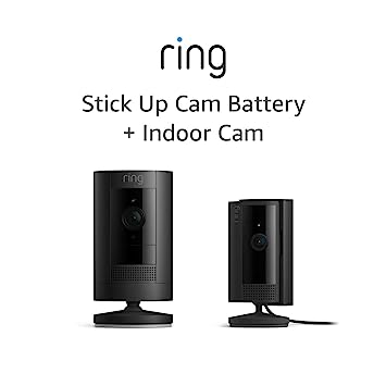 Ring Stick Up Cam Battery with Ring Indoor Cam (2nd Gen), Black