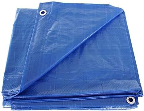 12' x 18' Blue Poly Tarp Cover, Water Proof Tent Shelter Camping RV Boat Tarpaulin