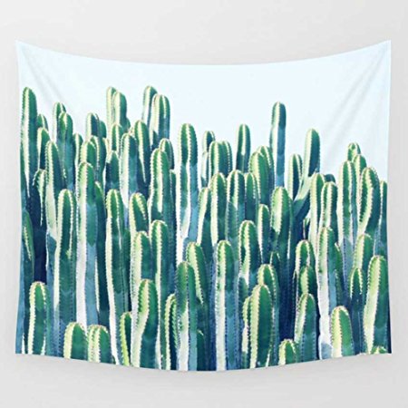 Green Cactus Printed Wall Art Hanging Tapestry Dorm Decor (51"H x 60"W,Cactus1)