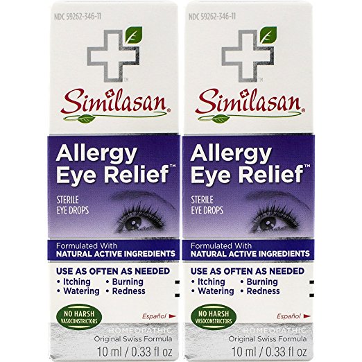 Similasan Allergy Eye Relief Eye Drops 0.33 Ounce Bottle, for Temporary Relief from Red Eyes, Itchy Eyes, Burning Eyes, and Watery Eyes, 2 Count