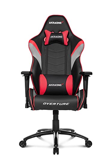 AKRacing Overture Series Super-Premium Gaming Chair with High Backrest, Recliner, Swivel, Tilt, Rocker and Seat Height Adjustment Mechanisms with 5/10 warranty Red