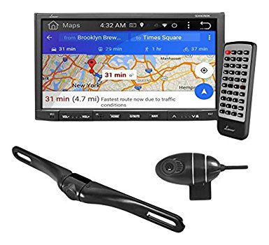 Premium Android 7" Double Din Bluetooth DVR Dash Cam, Dual Camera, Car Stereo Receiver, Touchscreen Tablet Style Display, Wi-Fi Web Browsing, App Download, Works W/ Waze, Google Maps, GPS (SDANDR696)
