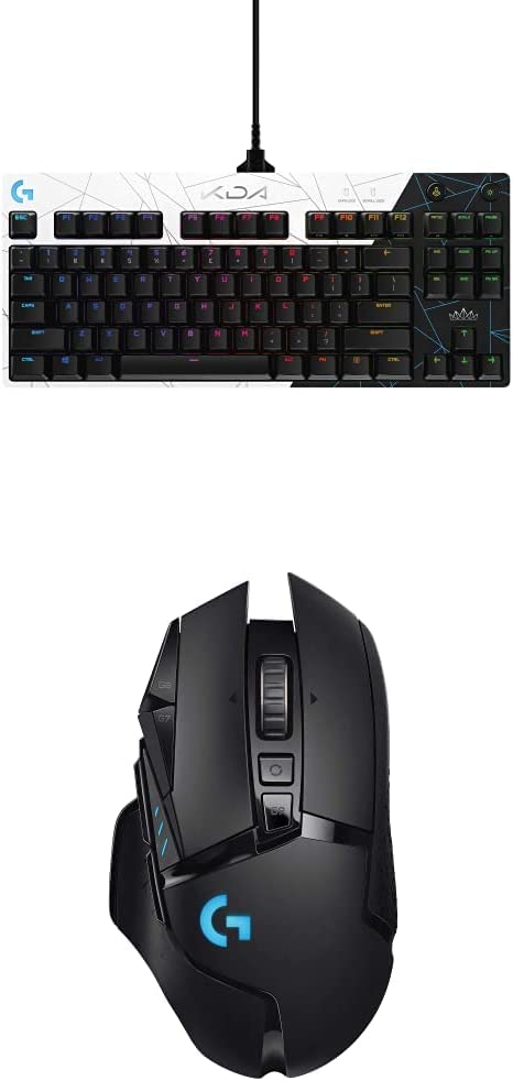 Logitech G PRO K/DA Mechanical Gaming Keyboard, Ultra-Portable Tenkeyless Design, Detachable Micro USB Cable, 16.8 Million Color LIGHTSYNC RGB backlit keys - Official League of Legends KDA Gaming Gear