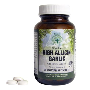 Natural Nutra - Premium High Allicin Garlic - Odor Free - Made in the USA - All Natural - Gluten Free - Vegan - Vegetarian - 60 Tablets - 500 mg