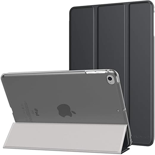 MoKo Case Fit iPad Mini 4 - Slim Lightweight Smart Shell Stand Cover with Translucent Frosted Back Protector Fit iPad Mini 4 7.9 inch 2015 Release Tablet, Space Gray (with Auto Wake/Sleep)