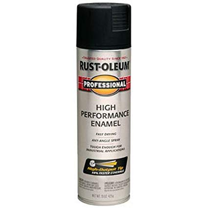 Rust-Oleum 239107 Professional High Performance Enamel Spray Paint, 15 oz, Semi-Gloss Black