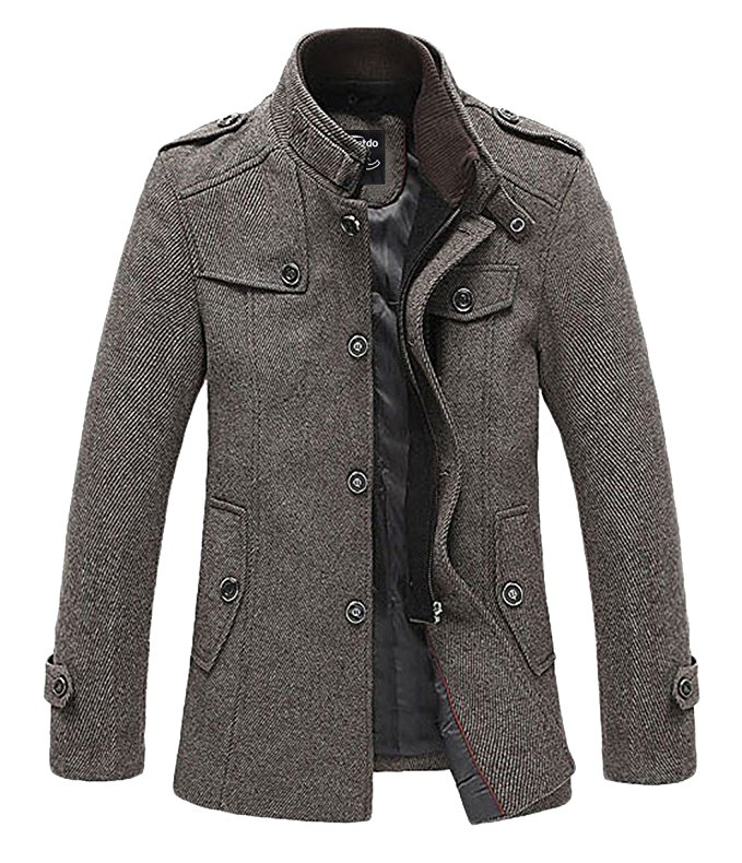 Wantdo Men's Wool Blend Pea Coat