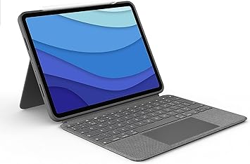 Logitech Combo Touch iPad Pro 12.9-inch (5th, 6th gen - 2021, 2022) Keyboard Case - Detachable Backlit Keyboard with Kickstand, Click-Anywhere Trackpad, Smart Connector - Gray USA Layout