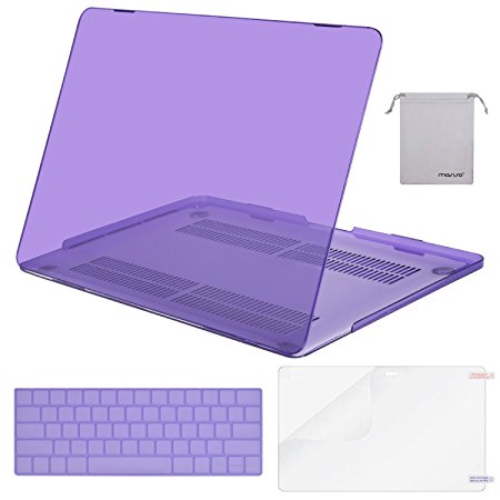 Mosiso MacBook Pro 13 Case 2017 & 2016 Release A1706 / A1708, Plastic Hard Case Shell with Keyboard Cover with Screen Protector with Storage Bag for Newest MacBook Pro 13 Inch, Crystal Ultra Violet