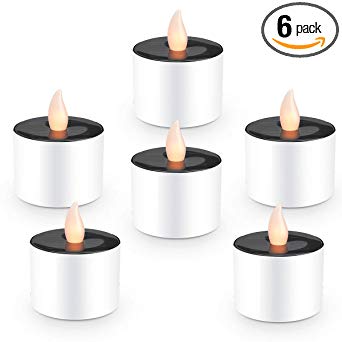 Solar Candles Flameless Rechargeable Candles LED Tea Lights Candles Battery Operated Upgraded Solar Power Waterproof Warm White Candle Set of 6 for Home Bar Bedroom Living Room Garden Outdoor Indoor