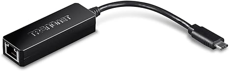 TRENDnet TUC-ETG, USB Type-C to Gigabit Ethernet LAN Wired Network Adapter for Windows Compatible with Windows 10, Energy Saving, 5 inch Length, Black