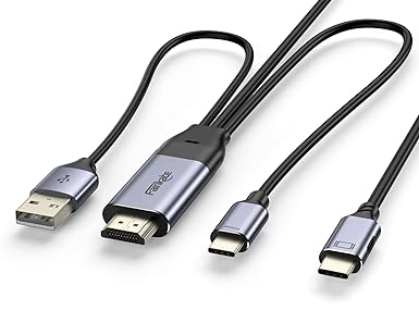 HDMI to USB C Cable 8.2FT 4K60Hz, HDMI Source and Power Supply to USB C Display Converter, for Xbox PS5 Steam Deck Dock to Apple Studio Display, Nreal, Xreal, Xreal Beam, Rayneo, Touchable Monitor