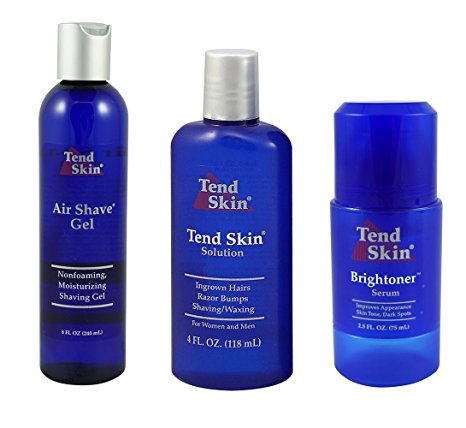 Tend Skin Razor Burn Shaving Kit [Shave Gel   Post Shave   Brightoner Serum ]
