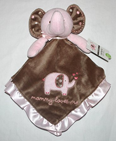 Carter's Pink Brown Elephant Mommy Love Me Security Blanket