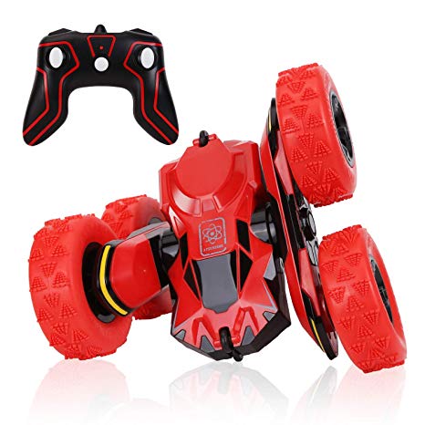 Aandyou RC Remote Control Off-Road Vehicle Racing, High Speed 360° Rotating Stunt, Flipping Double-Side Driving Cars Toys for Kids Boys Girls Children, Red