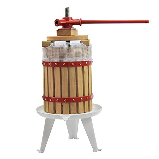 Fruit Wine Press 3.2 Gallon Solid Wood Basket Cider Press Apple Press Berries Press Wine Making Press