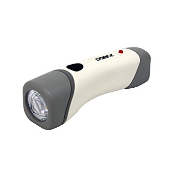 Dorcy 41-1045 Rechargeable LED Flashlight with 3-Way Switch and Built-In AC Adapter, 12-Lumens, White Finish