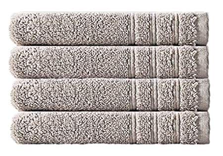 Cotton Craft - Super Zero Twist 4 Pack Hand Towel Set 16x30 - Mercury - 7 Star Hotel Collection Beyond Luxury Softer Than A Cloud - 100% Pure Super Zero Twist Cotton