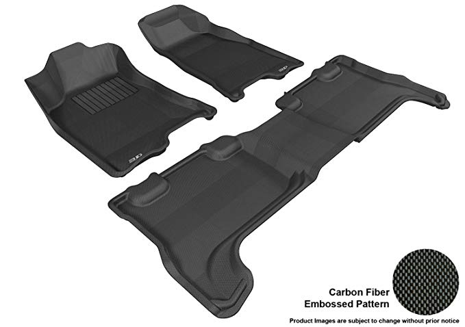 3D MAXpider Complete Set Custom Fit All-Weather Floor Mat for Select Chevrolet Colorado Models - Kagu Rubber (Black)