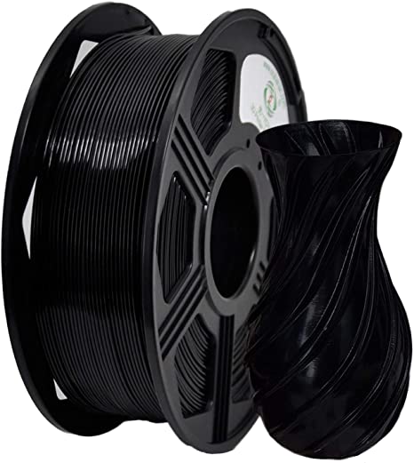 YOYI 3D Printer Filament,PETG Filament 1.75mm 2.2lbs(1kg) Spool, Dimensional Accuracy +/- 0.03 mm,100% Europe Raw Material (Black)