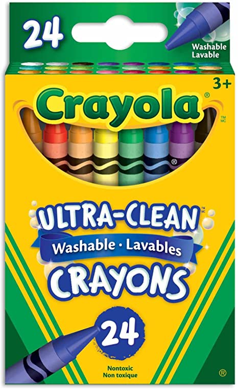 Crayola 52-6924 24 Washable Crayons, School and Craft Supplies, Gift for Boys and Girls, Kids, Ages 3,4, 5, 6 and Up, Back to school, School supplies, Arts and Crafts, Gifting