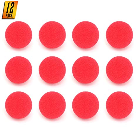 Skeleteen Red Carnival Clown Noses - Red Sponge Nose for Circus Costume Party Supplies - 12 Pieces