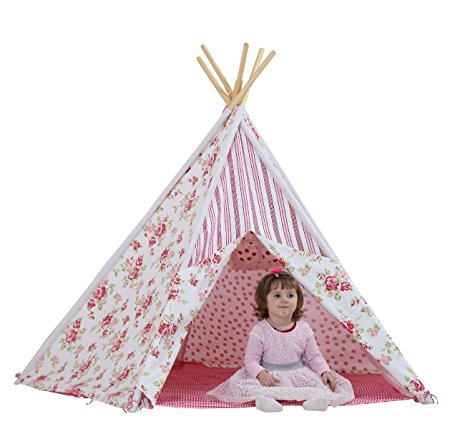 Dream House Fun Kids Indoor Play Indian Teepee Tent Preschool Hideway and Hideout Wigwam Tent
