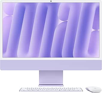 Apple 2024 iMac All-in-One Desktop Computer with M4 chip with 10-core CPU and 10-core GPU: Built for Apple Intelligence, 24-inch Retina Display, 16GB Unified Memory, 256GB SSD Storage; Purple