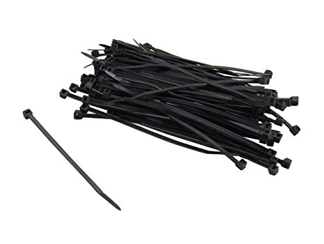 Nippon Labs CT-4MINI-BK 4" Mini Cable Ties, 100 Pieces/Bag, Black