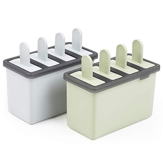 Kootek Popsicle Molds Sets 8 Ice Pop Makers Reusable Ice Cream Mold - BPA Free, Dishwasher Safe, Durable DIY Popsicles Tray Holders with Boxes and Sticks Kitchen Supplies(Blue & Green)