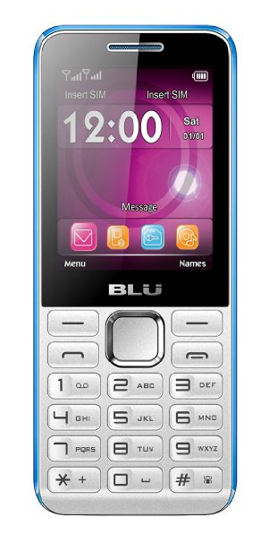 BLU Tank II T193 Unlocked GSM Dual-SIM Cell Phone with Camera and 1900 mAh Big Battery - Unlocked Cell Phones - Retail Packaging - White Blue