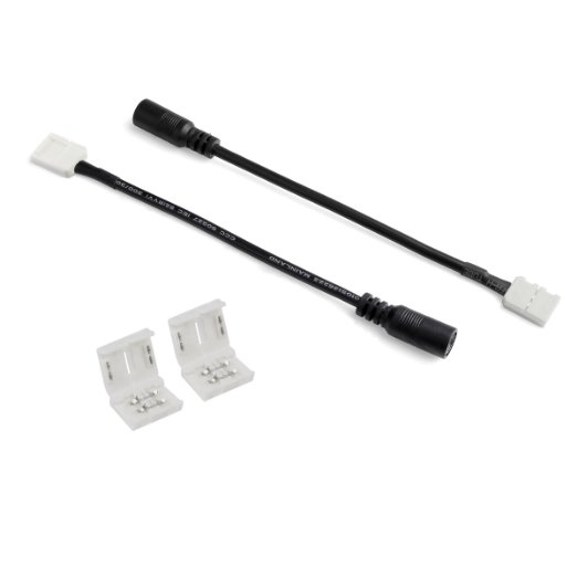 LE 2 Pcs Adapter Cable   2 Pcs 2-Pin 8mm Connector Kit for 3528 Single Color LED Strip Lights, Gapless Strip to Strip, Cables Connect Adapter and LED Strips, Seamlessly Extend LED Strip Lights