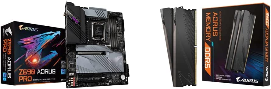 Z690 AORUS PRO Gaming Motherboard & AORUS Memory GP-ARS32G52D5 (DDR5 32GB (2x16GB) 5200MHz)