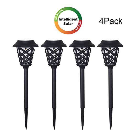 Westinghouse Intelligent Solar Powered Pathway Lights,Outdoor Waterproof Landscape Light for Garden/Patio/Lawn/Yard/Driveway/Walkway Decoration Lighting Dusk to Dawn LED Lamp (4-Pack)