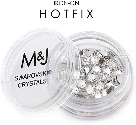Swarovski Crystals Iron-on Hotfix Rhinestones - 2038 Xirius Rose Round Adhesive Backed - SS10 (2.8 mm) - Crystal 001 (Clear)
