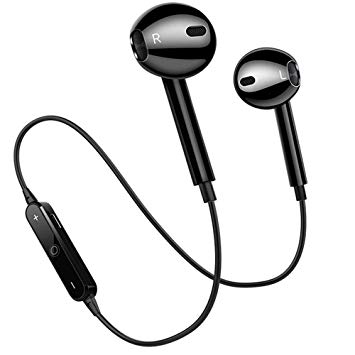 Bluetooth Sport Headphones, Wireless Earbuds with HD Mic Bluetooth 4.2 and Secure Fit Noise Isolating Headsets Sweatproof in Ear Earphones for Running Gym Workout-Upgraded version